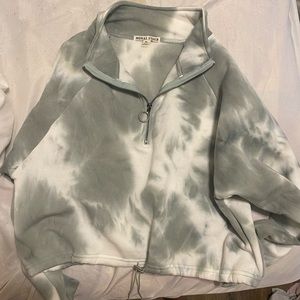 half zip cropped sweatshirt